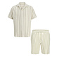 Jack & Jones Jack & Jones Heren Co-ord Set Wit Gestreept
