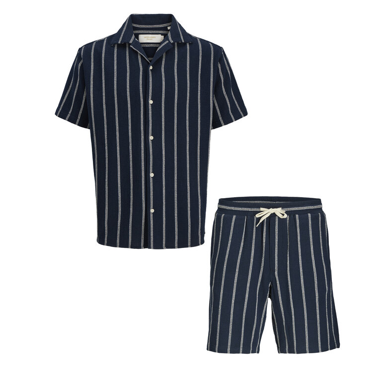 Jack & Jones Jack & Jones Heren Co-ord Set Donkerblauw Gestreept