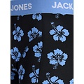 Jack & Jones Jack & Jones Heren Boxershorts Trunks JACMAUDO Gebloemd 3-Pack Donkerblauw/Zwart