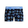 Jack & Jones Jack & Jones Heren Boxershorts Trunks JACMAUDO Gebloemd 3-Pack Donkerblauw/Zwart