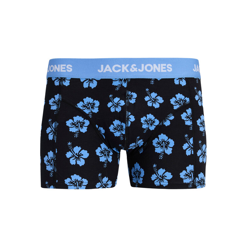 Jack & Jones Jack & Jones Heren Boxershorts Trunks JACMAUDO Gebloemd 3-Pack Donkerblauw/Zwart