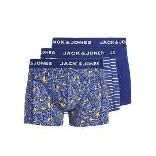 Jack & Jones Men's Boxer Shorts Trunks JACKEVIN 3-Pack Striped/Blade Print Dark Blue
