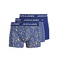 Jack & Jones Jack & Jones Men's Boxer Shorts Trunks JACKEVIN 3-Pack Striped/Blade Print Dark Blue