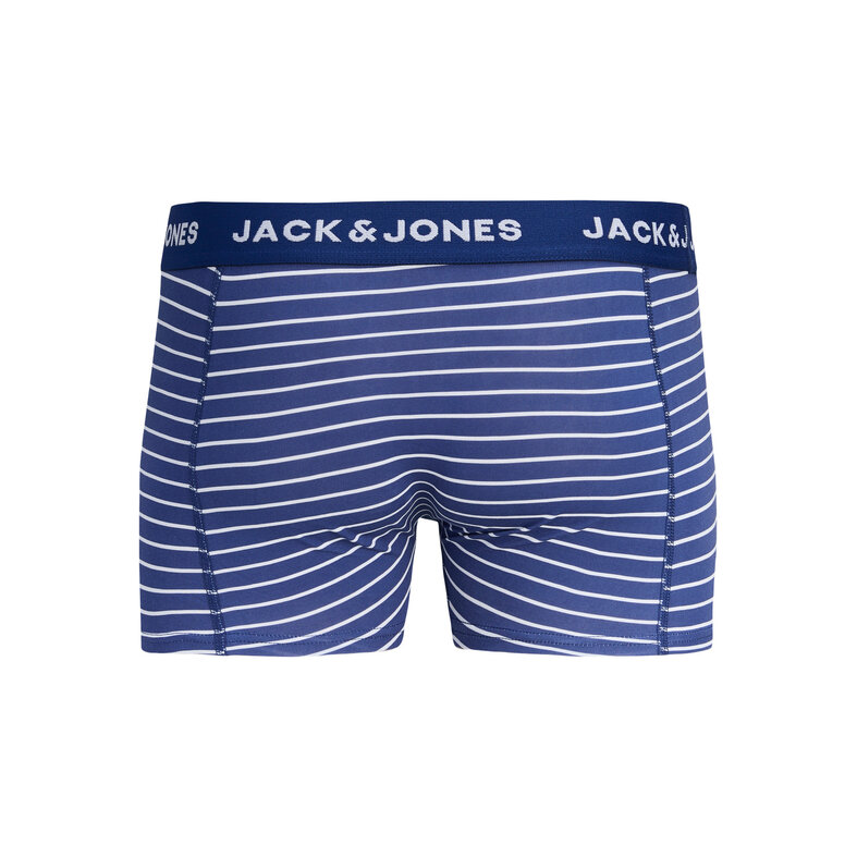 Jack & Jones Jack & Jones Heren Boxershorts Trunks JACKEVIN 3-Pack Gestreept/Bladeren Print  Donkerblauw