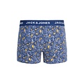 Jack & Jones Jack & Jones Heren Boxershorts Trunks JACKEVIN 5-Pack Gestreept/Bladeren Print  Donkerblauw