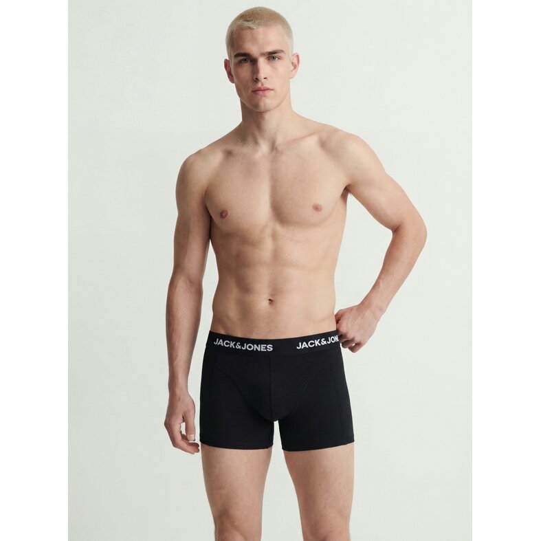 Jack & Jones Jack & Jones Heren Boxershorts Trunks JACMAUDO Gebloemd 3-Pack Donkerblauw/Zwart