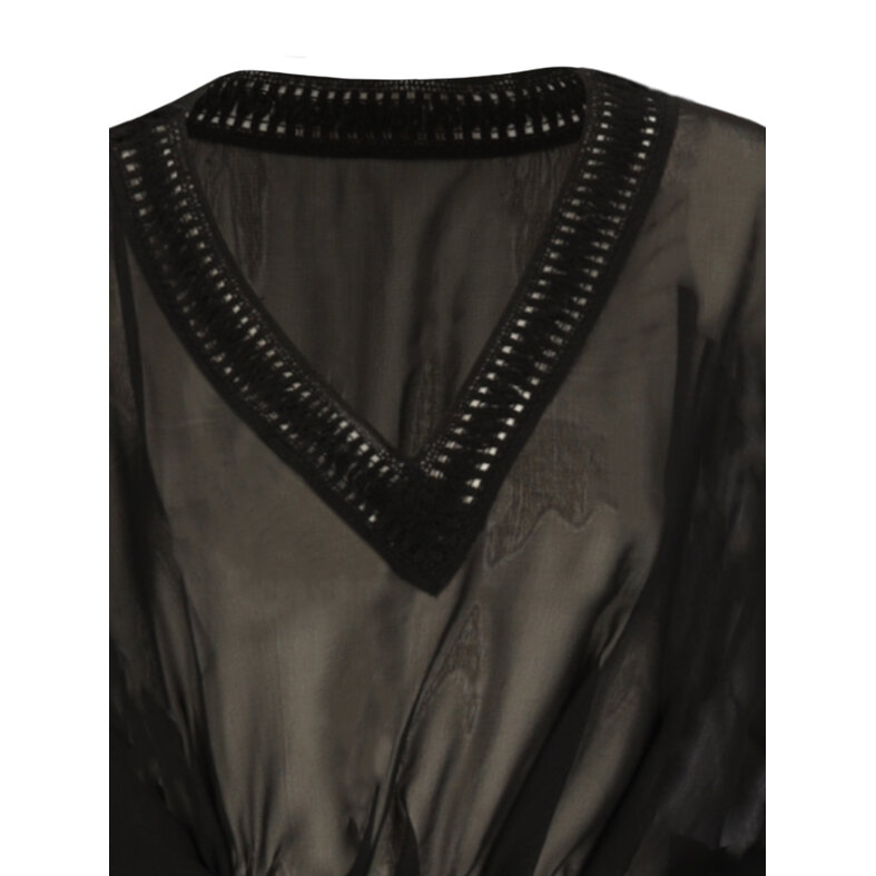 Sarlini Sarlini Dames Tuniek Strandjurk Polyester Chiffon Effen Zwart