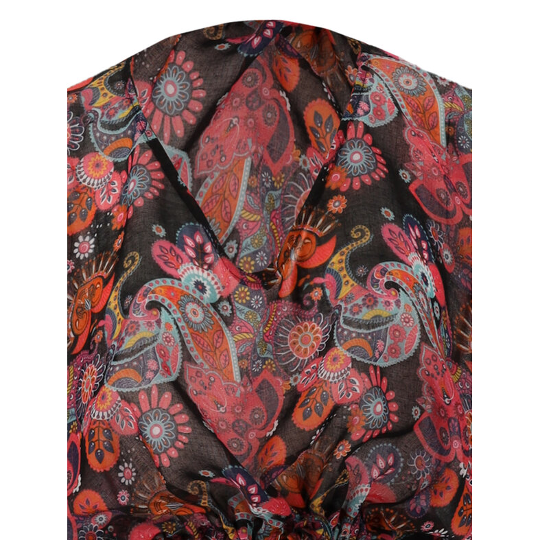 Sarlini Sarlini Ladies Tunic Beach Dress Polyester Kaftan Print Black