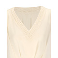 Sarlini Sarlini Ladies Tunic Beach Dress Polyester Chiffon Solid Off-White