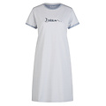 By Louise By Louise Essential Dames Nachthemd Korte Mouw Gestreept Lichtblauw