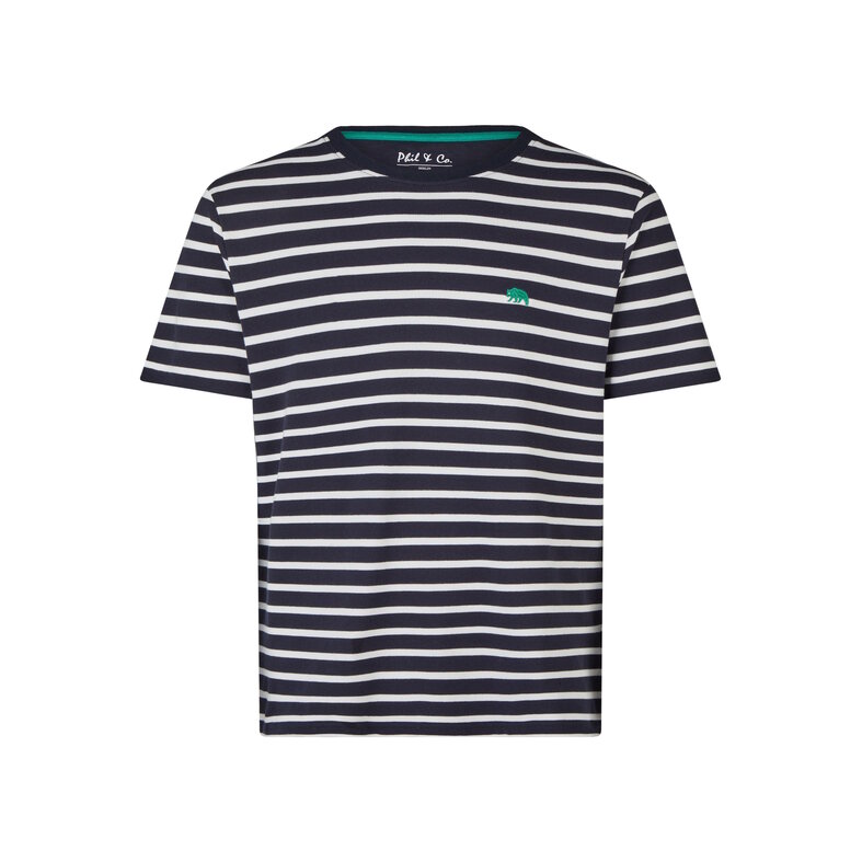 Phil & Co Phil & Co Men's Short Pajama Short Pajama Set Dark Blue/Green Striped