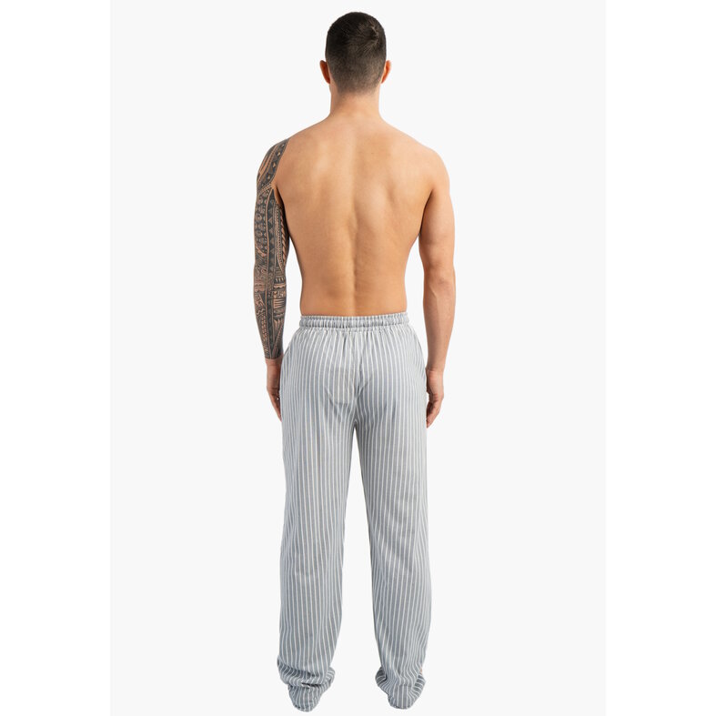 Phil & Co Phil & Co Men's Long Pyjama Pants 2-Pack Gray Striped/Dark Blue
