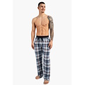 Phil & Co Phil & Co Heren Lange Pyjamabroeken 2-Pack Blauw Geruit/Donkerblauw