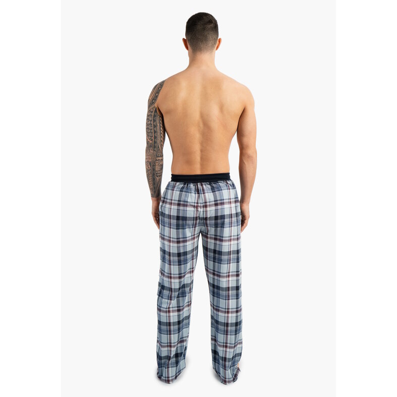 Phil & Co Phil & Co Men's Long Pyjama Pants 2-Pack Blue Checkered/Dark Blue