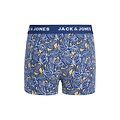 Jack & Jones Junior Jack & Jones Junior Jongens Boxershorts Trunks JACKEVIN 3-Pack Gestreept/Bladeren Print Donkerblauw