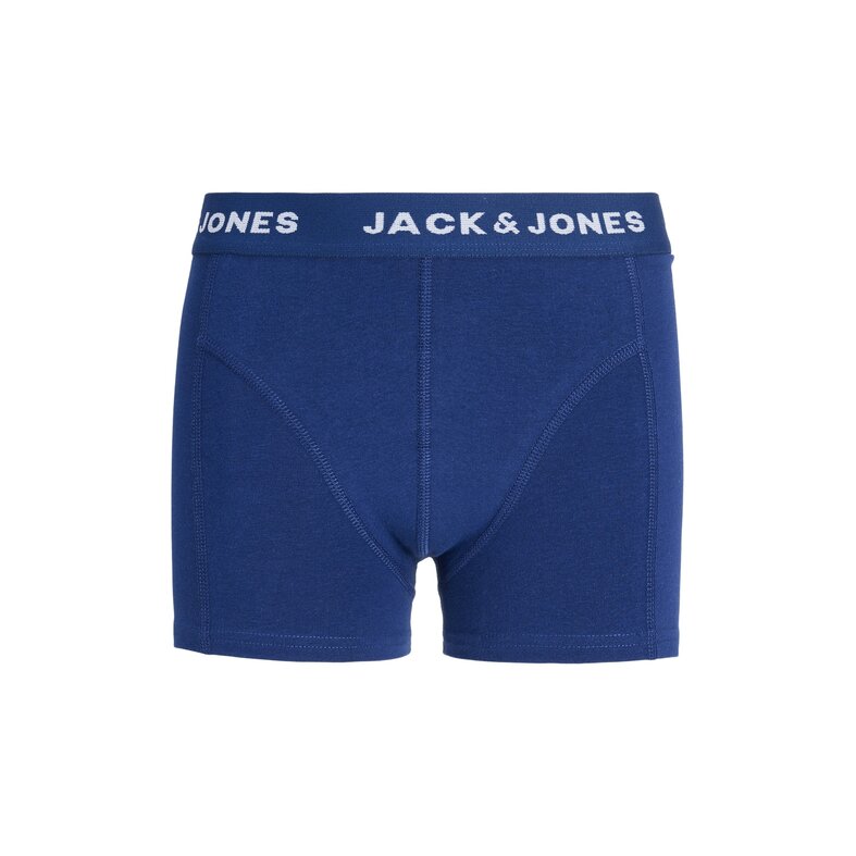 Jack & Jones Junior Jack & Jones Junior Jongens Boxershorts Trunks JACKEVIN 3-Pack Gestreept/Bladeren Print Donkerblauw