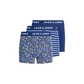 Jack & Jones Junior Jack & Jones Junior Boys Boxers Trunks JACKEVIN 3-Pack Striped/Flower Print Dark Blue