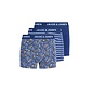 Jack & Jones Junior Jack & Jones Junior Jongens Boxershorts Trunks JACKEVIN 3-Pack Gestreept/Bladeren Print Donkerblauw