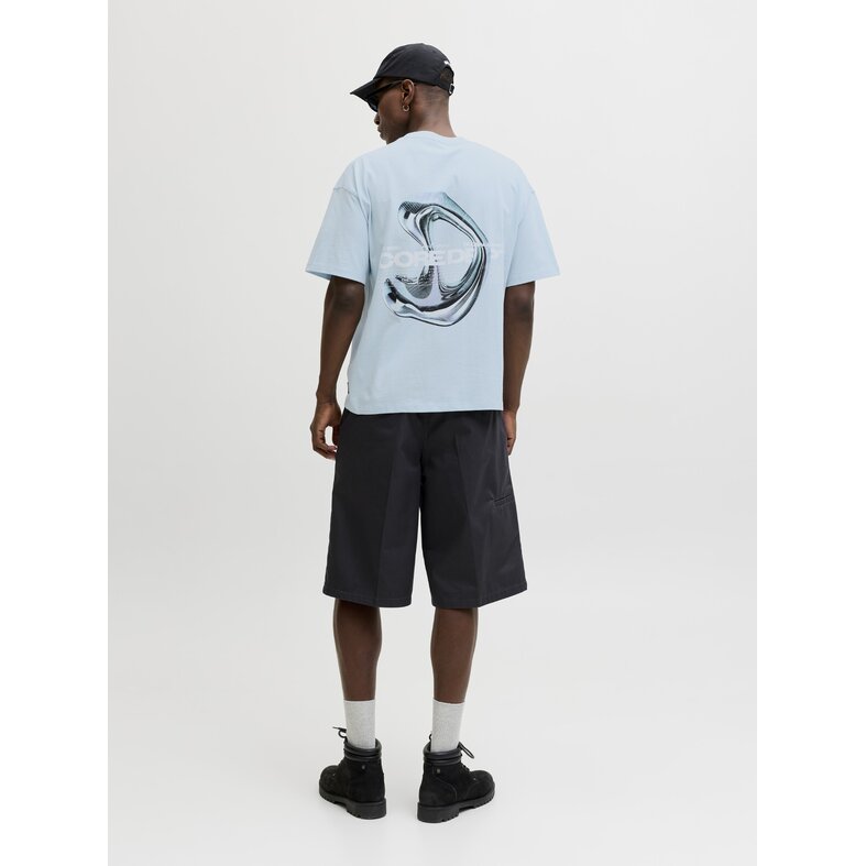 Jack & Jones Jack & Jones Men's Chrome Backprint T-Shirt JCOBIARRITZ Light Blue