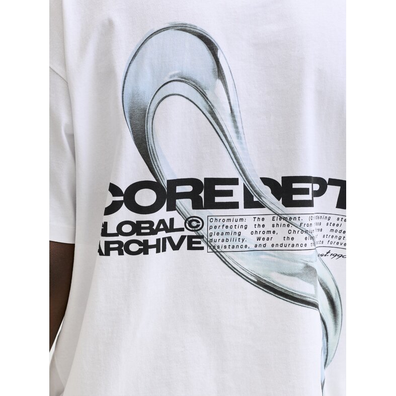 Jack & Jones Jack & Jones Heren Chrome Backprint T-Shirt JCOBIARRITZ Wit