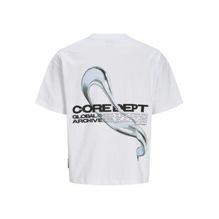 Jack & Jones Heren Chrome Backprint T-Shirt JCOBIARRITZ Wit