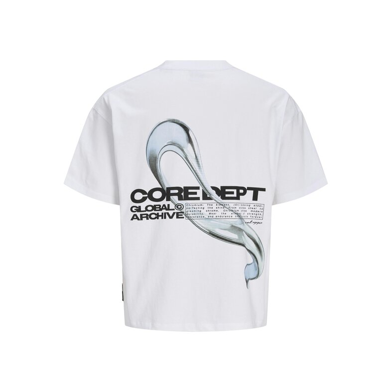 Jack & Jones Jack & Jones Heren Chrome Backprint T-Shirt JCOBIARRITZ Wit