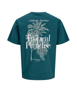JJ REBEL Men's Backprint T-shirt JREBCHRISTIAN Teal
