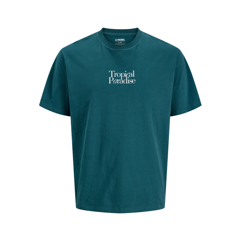 Jack & Jones JJ REBEL Heren Backprint T-shirt JREBCHRISTIAN Teal