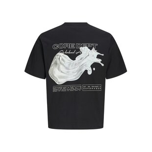 Jack & Jones Heren Chrome Backprint T-Shirt JCOBIARRITZ Zwart