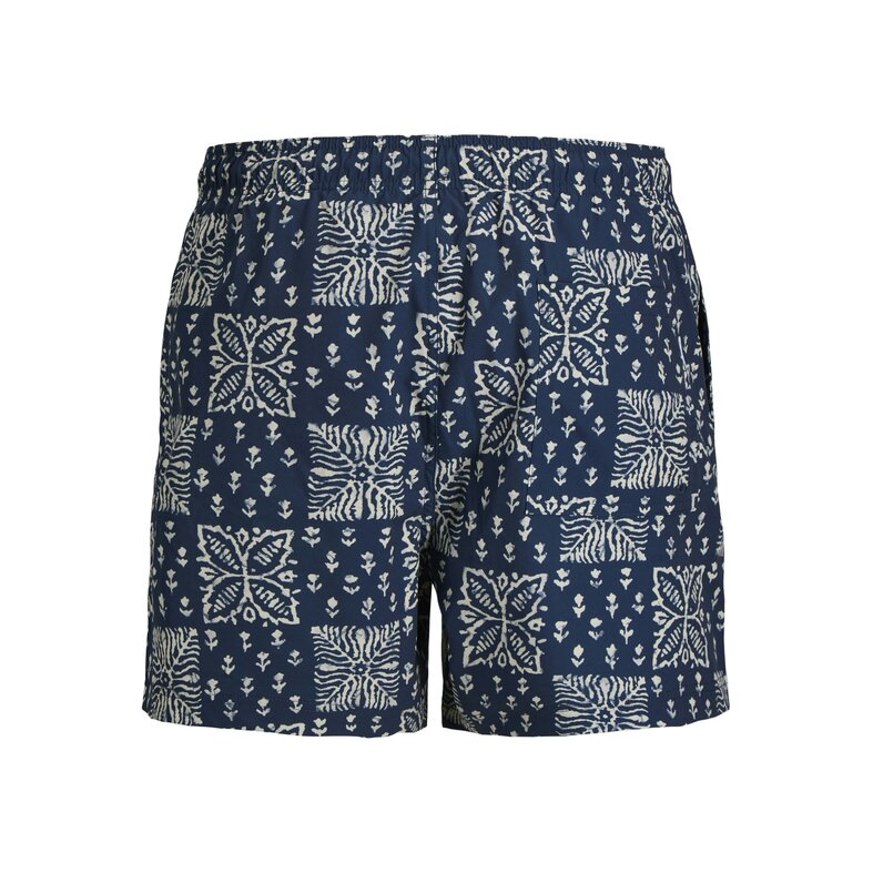 Jack & Jones Jack & Jones Men's Plus Size Swim Short JPSTMAUI SHELL Blocked/Floral Dark Blue/White