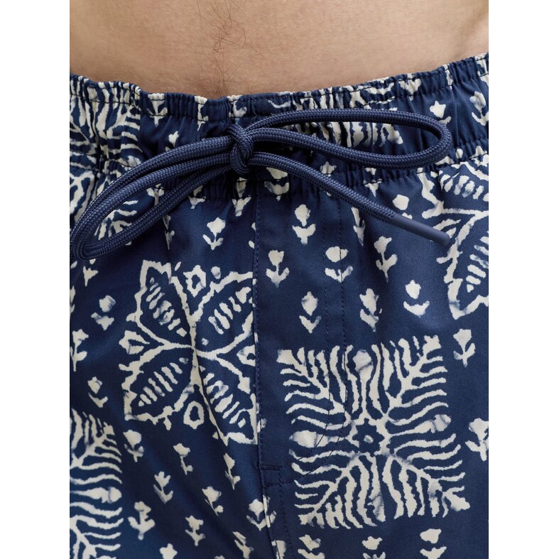 Jack & Jones Jack & Jones Men's Plus Size Swim Short JPSTMAUI SHELL Blocked/Floral Dark Blue/White