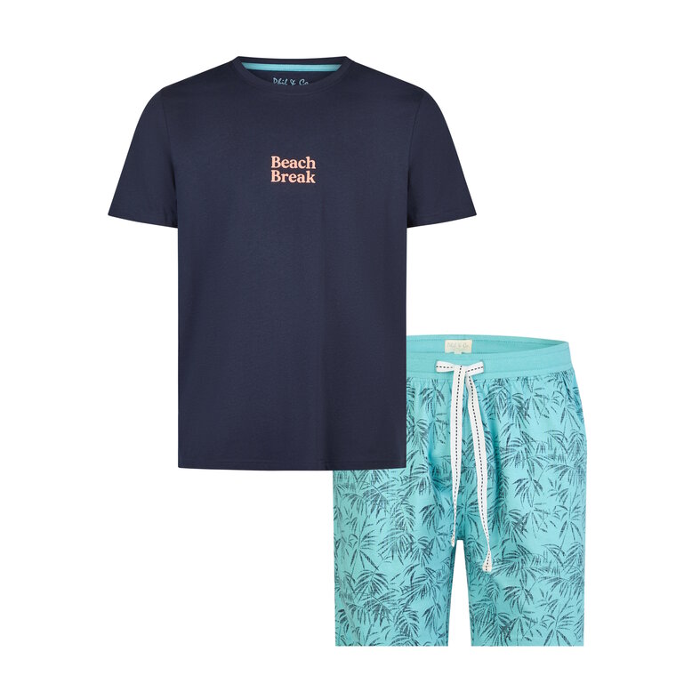 Phil & Co Phil & Co Men's Short Pajama Short Pajama Set Blue Floral