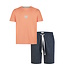 Phil & Co Phil & Co Men's Short Pajama Short Pajama Set Orange/Dark Blue Dotted
