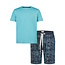 Phil & Co Phil & Co Heren Shortama Korte Pyjama Set Lichtblauw/Donkerblauw Gebloemd