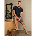 Phil & Co Phil & Co Men's Short Pajama Short Pajama Set Blue Mixed/Striped