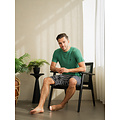 Phil & Co Phil & Co Men's Short Pants Short Pajama Set Green/Dark Blue Striped