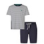 Phil & Co Phil & Co Heren Shortama Korte Pyjama Set Crème/Donkerblauw Gestreept