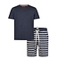 Phil & Co Phil & Co Heren Shortama Korte Pyjama Set Blauw Gemêleerd/Gestreept
