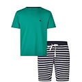 Phil & Co Phil & Co Men's Short Pants Short Pajama Set Green/Dark Blue Striped