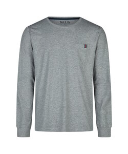 Phil & Co Heren Pyjamashirt Lange Mouw Grijs