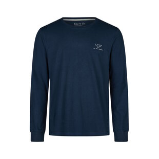 Phil & Co Heren Pyjamashirt Lange Mouw Donkerblauw