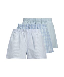 Jack & Jones Heren Wijde Boxershorts Geweven Katoen JACMILANO 3-Pack Lichtblauw