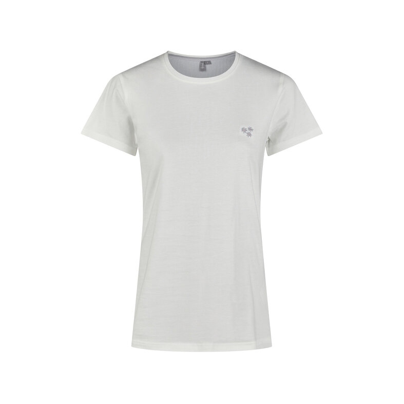 By Louise By Louise Dames Capri Pyjama Driekwart Wit/Blauw Gestreept