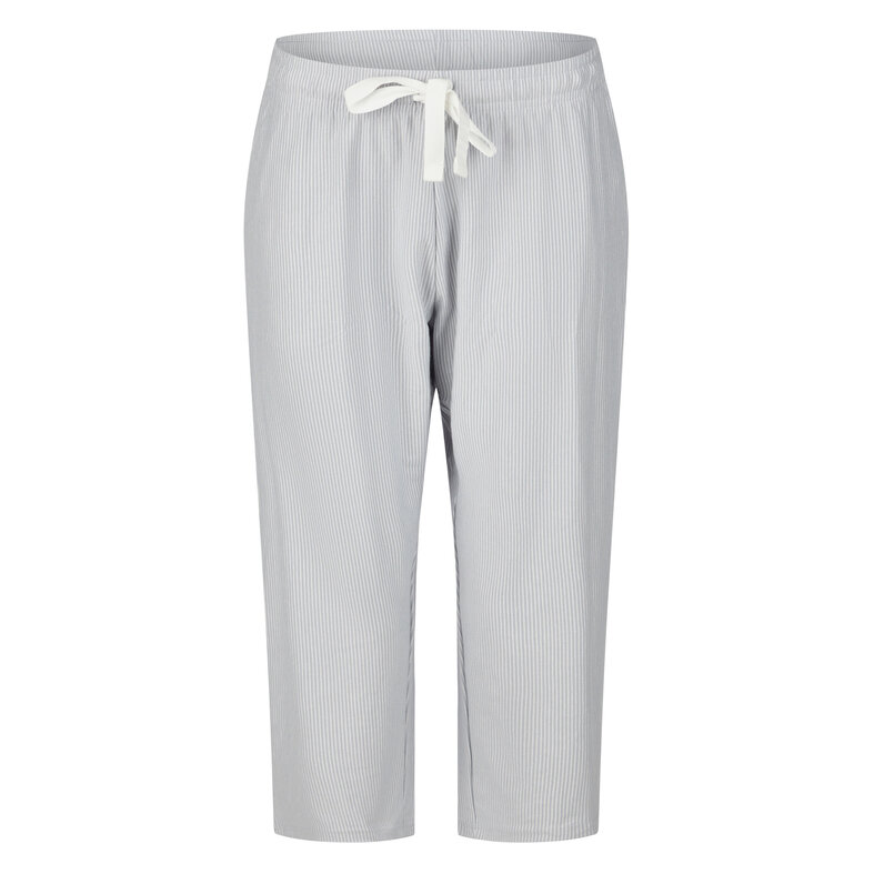 By Louise By Louise Dames Capri Pyjama Driekwart Wit/Blauw Gestreept