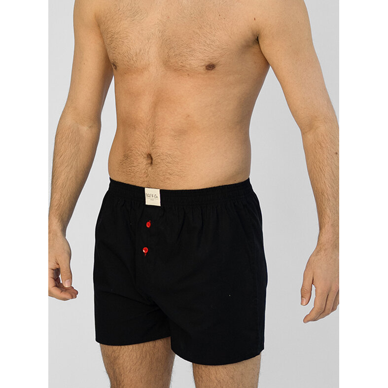 Phil & Co Phil & Co Men's Loose-Fit Boxer Shorts 4-Pack Black