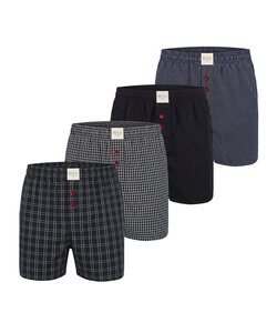Phil & Co Men's Loose-Fit Boxer Shorts 4-Pack Black