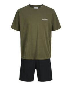 Jack & Jones Heren Korte Shortama Pyjamaset JACEVEREST Groen/Zwart