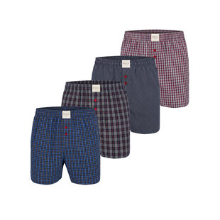 Phil & Co Men's Loose-Fit Boxer Shorts 4-Pack Blue