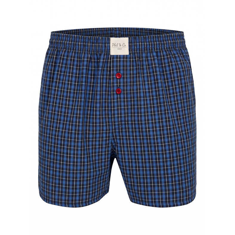 Phil & Co Phil & Co Men's Loose-Fit Boxer Shorts 4-Pack Blue