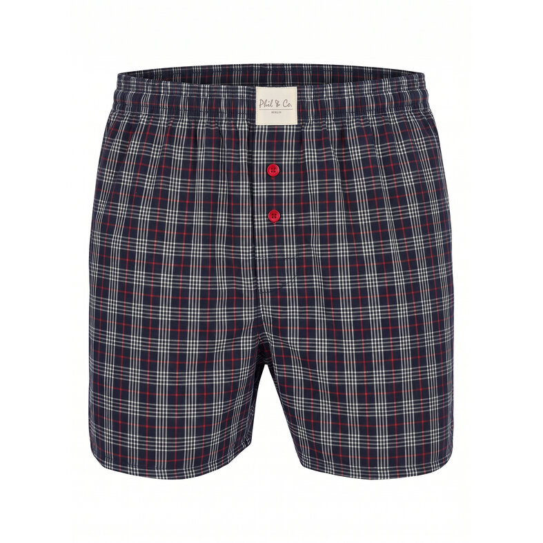 Phil & Co Phil & Co Men's Loose-Fit Boxer Shorts 4-Pack Blue